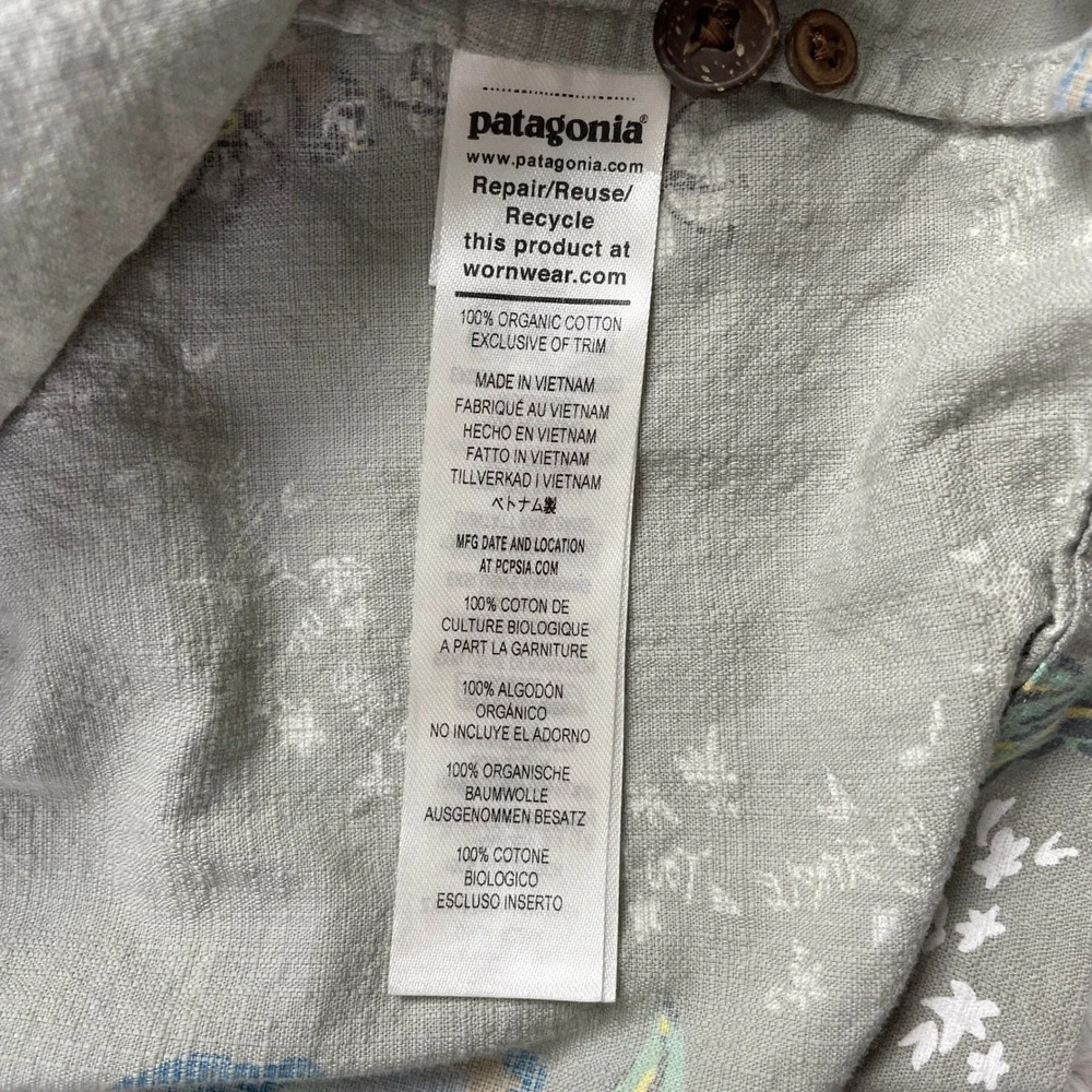 Patagonia Dress Girls Large Gray‎ Aloha Spirit Pataloha 100% Organic Cotton L